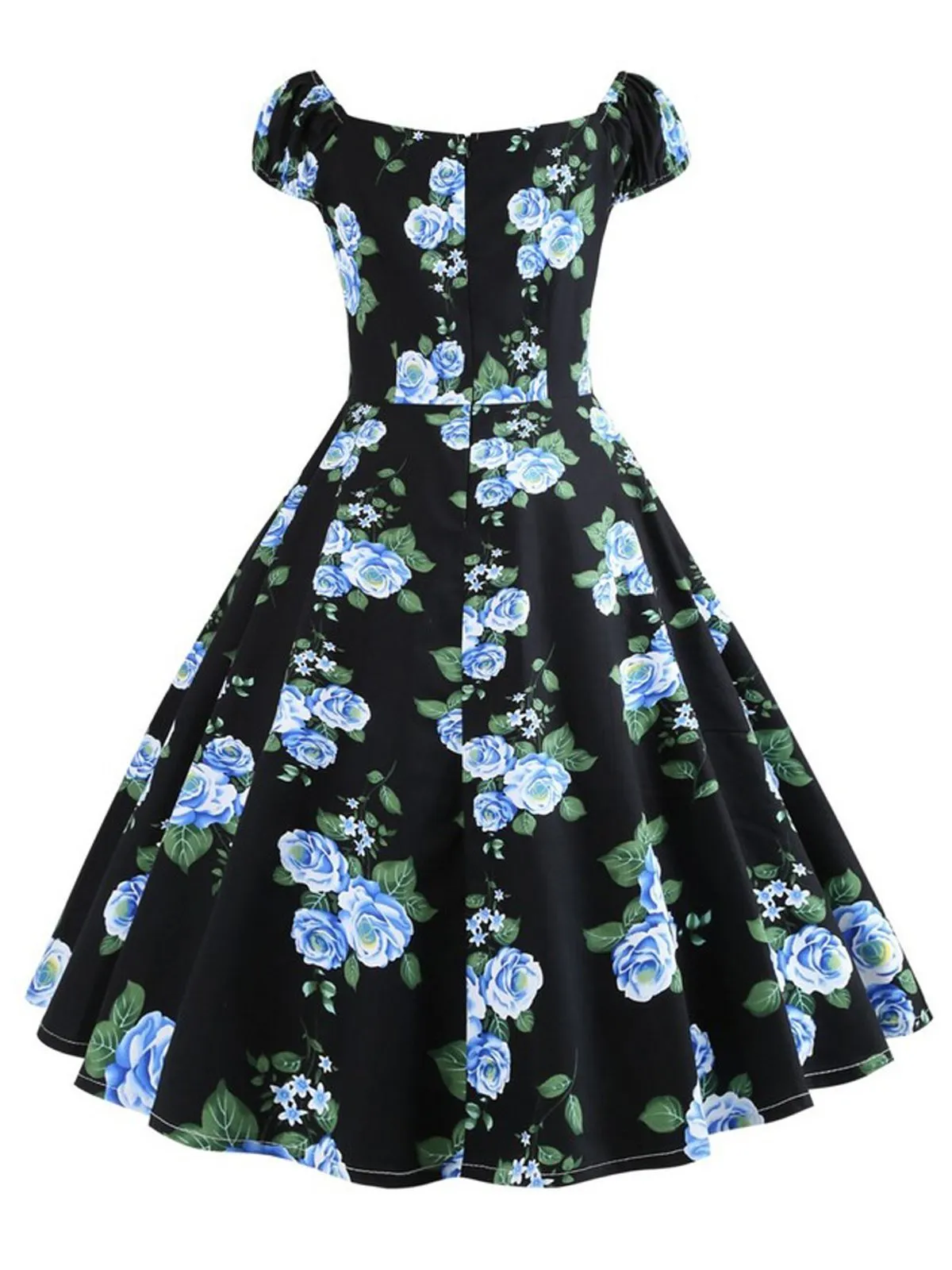 1950s Inspired Rose Swing Dress