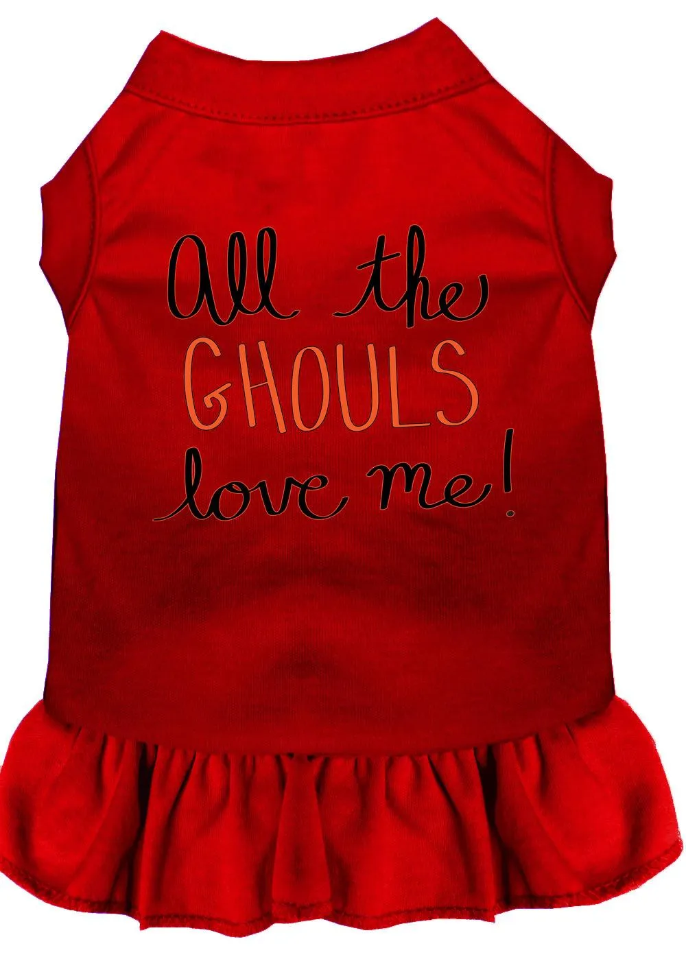 All The Ghouls Screen Print Dog Dress Red Xs (8)