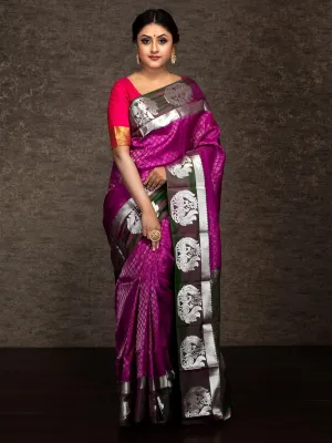 Allover Magenta Kanjivaram Silk Saree