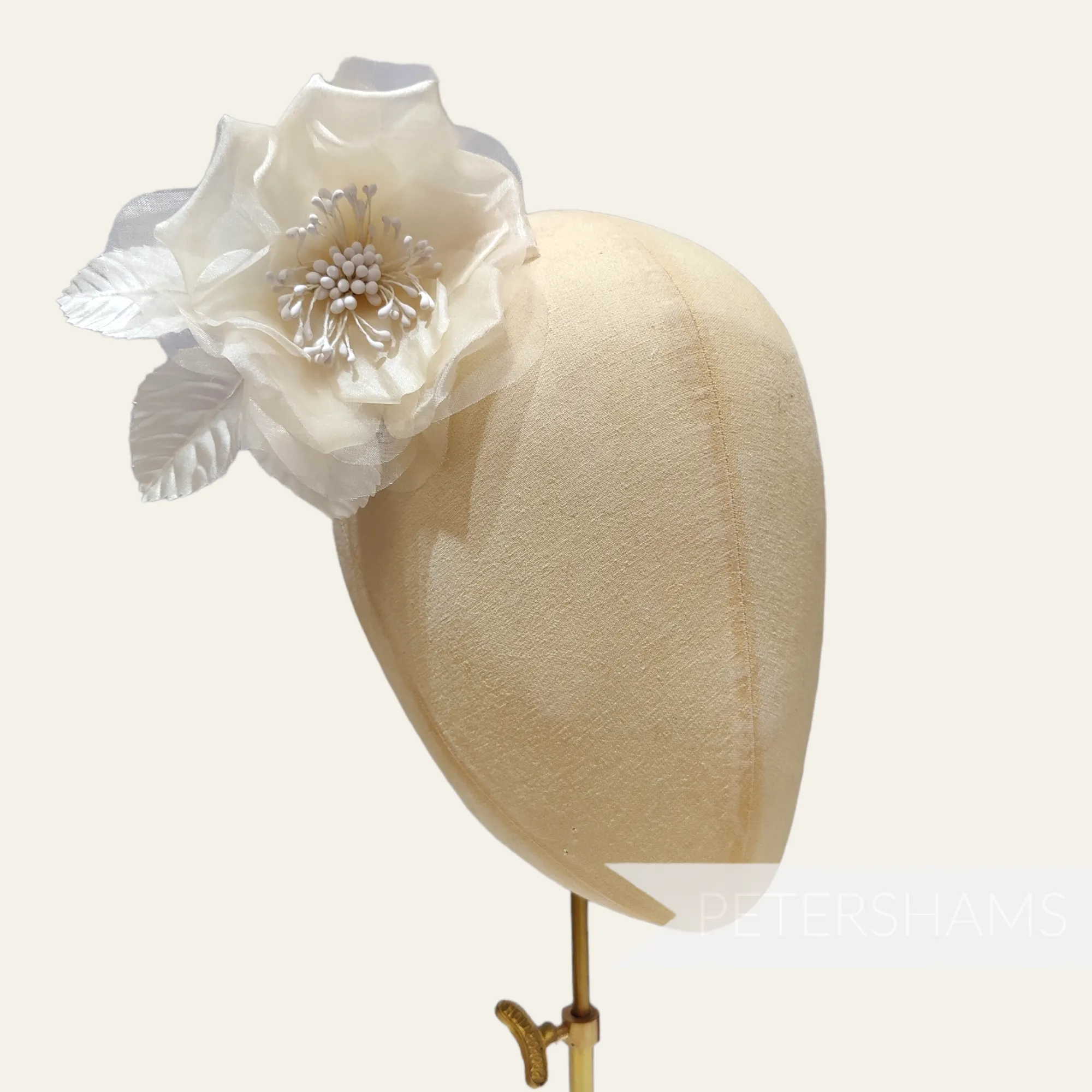 'Alohi' 12cm Silk and Organza Flower Bloom with Leaves