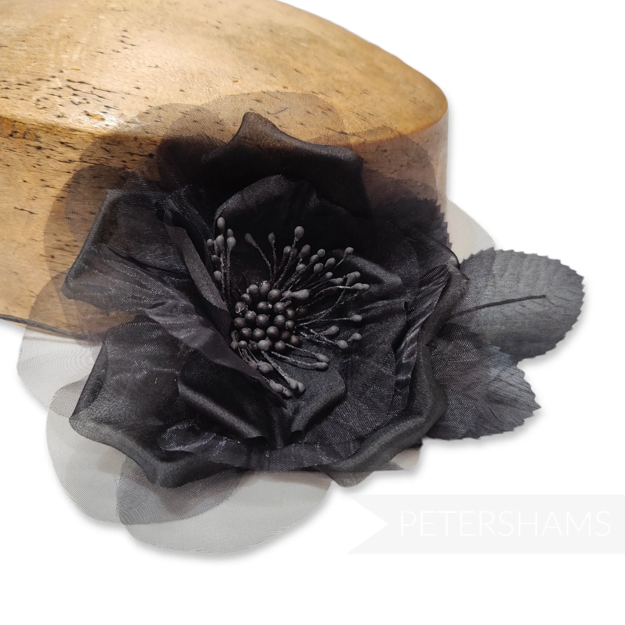 'Alohi' 12cm Silk and Organza Flower Bloom with Leaves