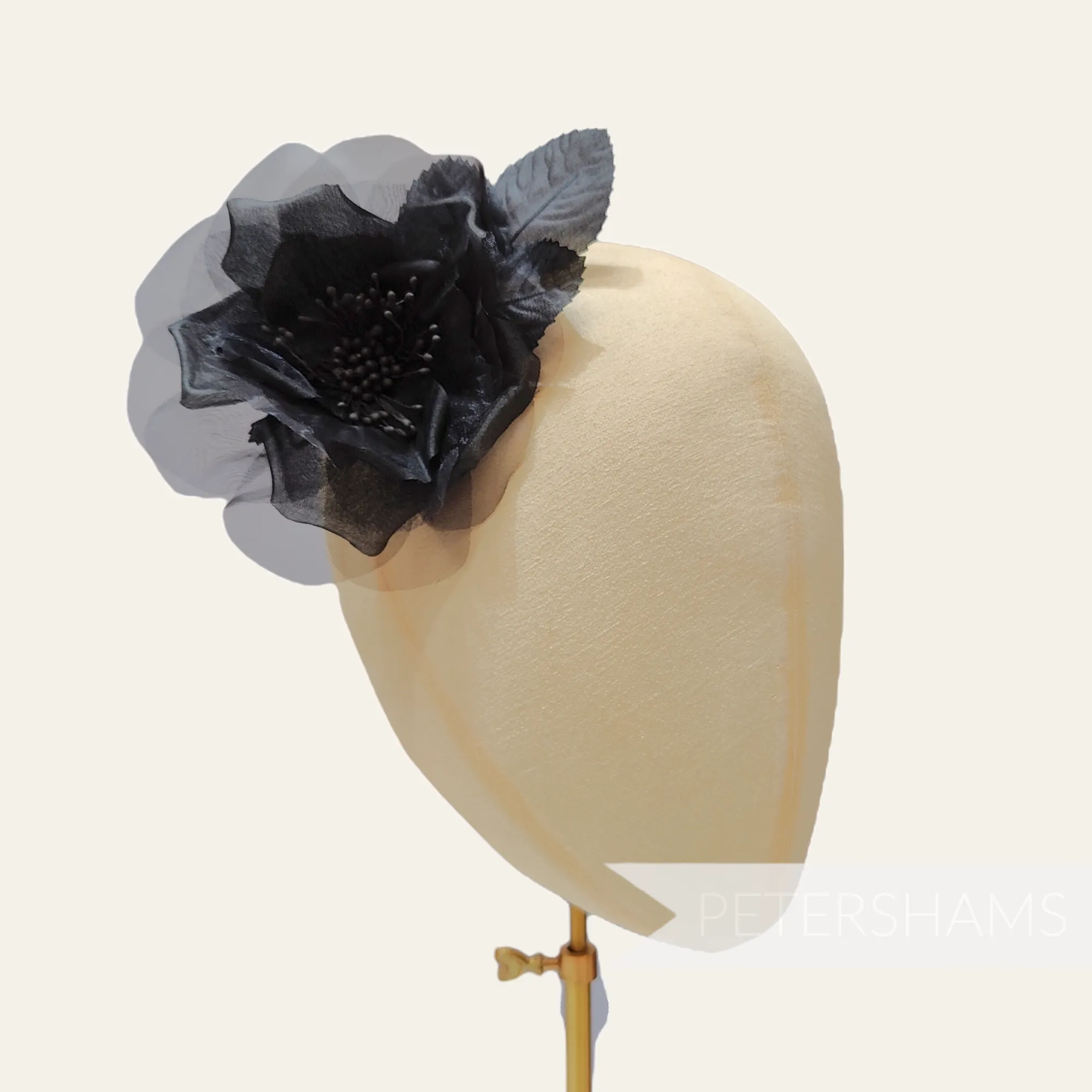 'Alohi' 12cm Silk and Organza Flower Bloom with Leaves