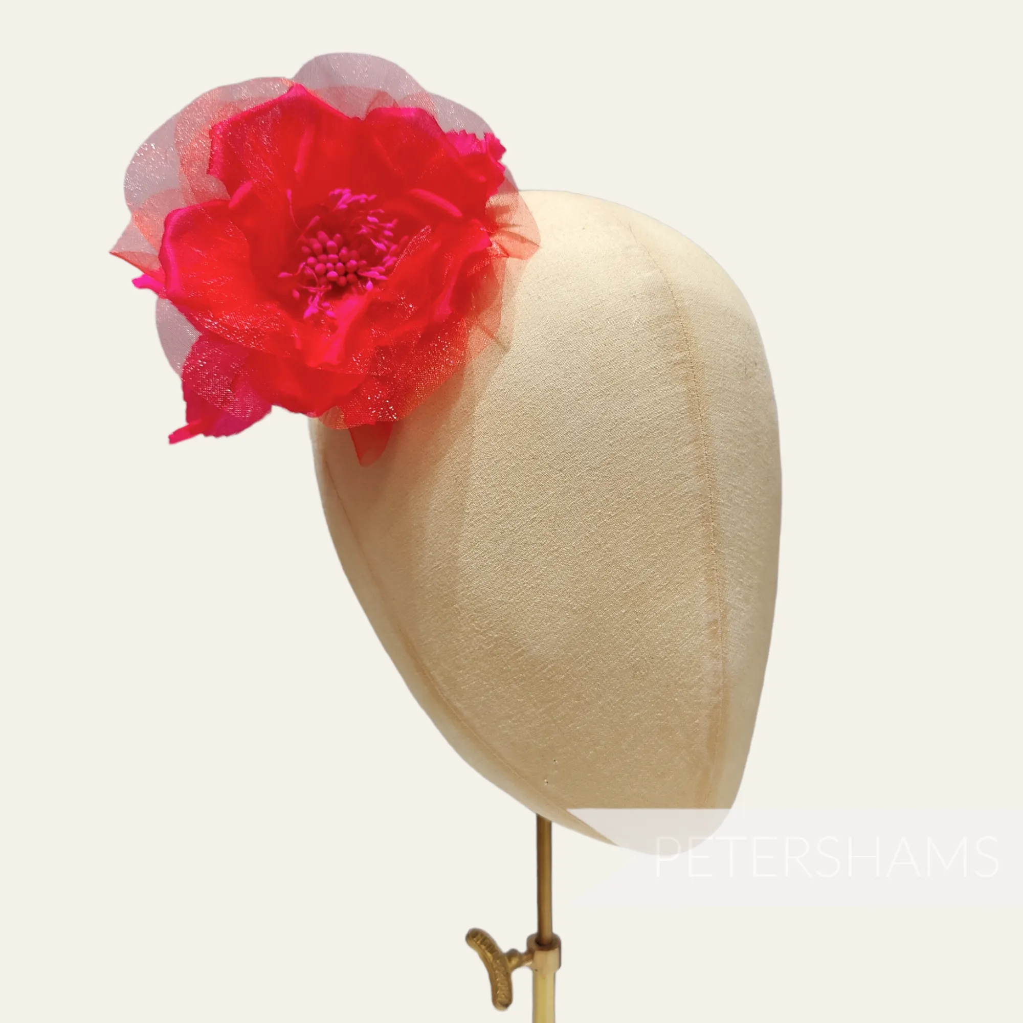 'Alohi' 12cm Silk and Organza Flower Bloom with Leaves