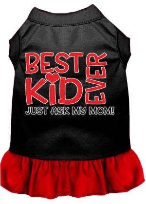 Ask My Mom Screen Print Dog Dress Black With Red Xs (8)