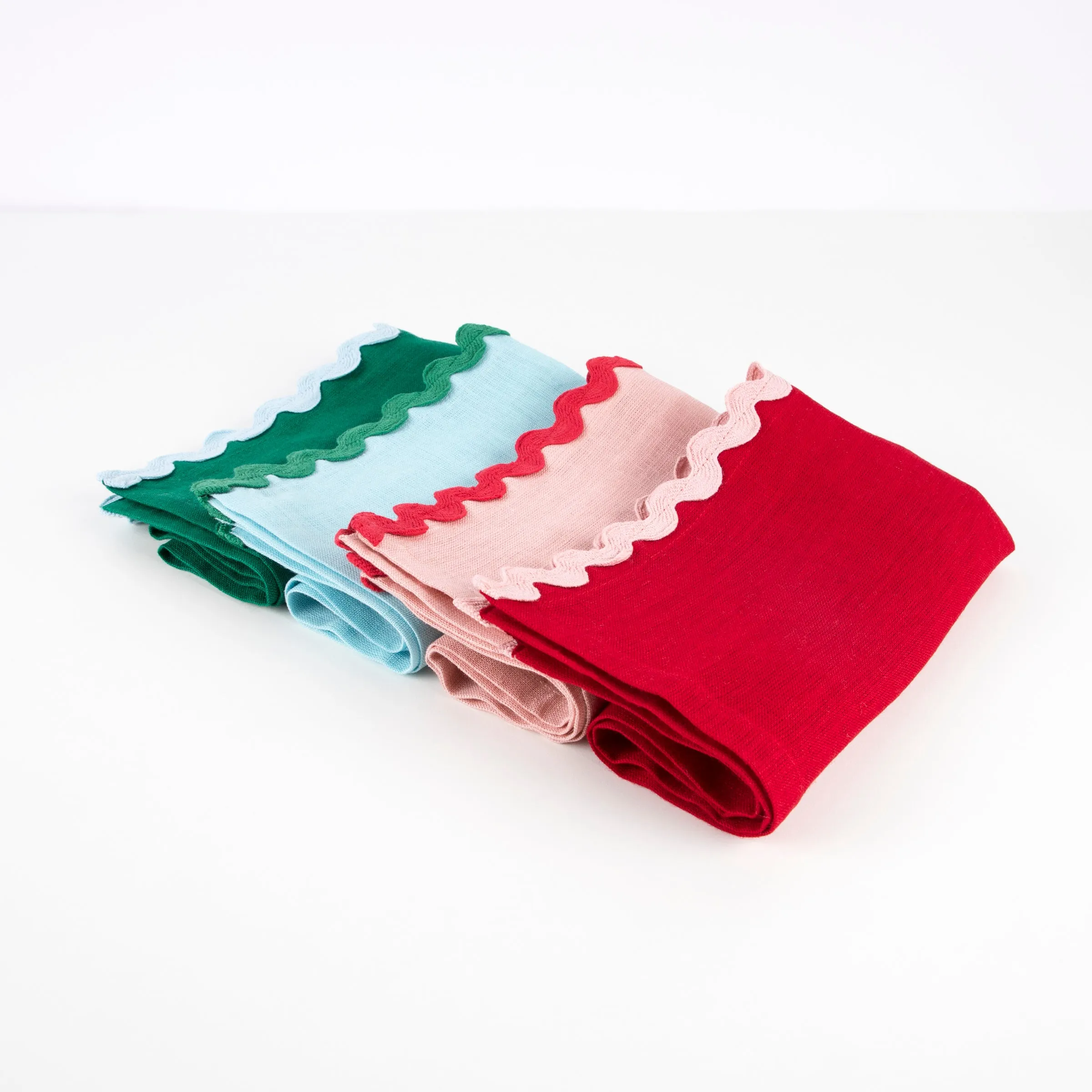 Assorted Ricrac Fabric Napkins (x 4)