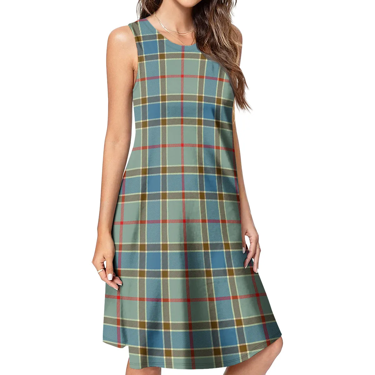 Balfour Blue Tartan Womens Casual Dresses