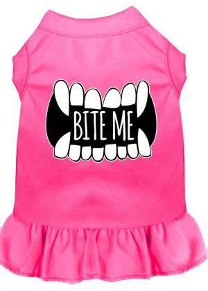 Bite Me Screen Print Dog Dress Bright Pink Sm (10)