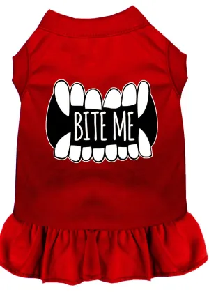 Bite Me Screen Print Dog Dress Red Lg (14)