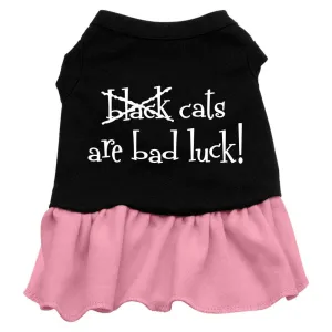 Black Cats are Bad Luck Screen Print Dress Black with Pink XXXL (20)