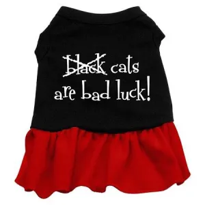 Black Cats are Bad Luck Screen Print Dress Black with Red Med (12)