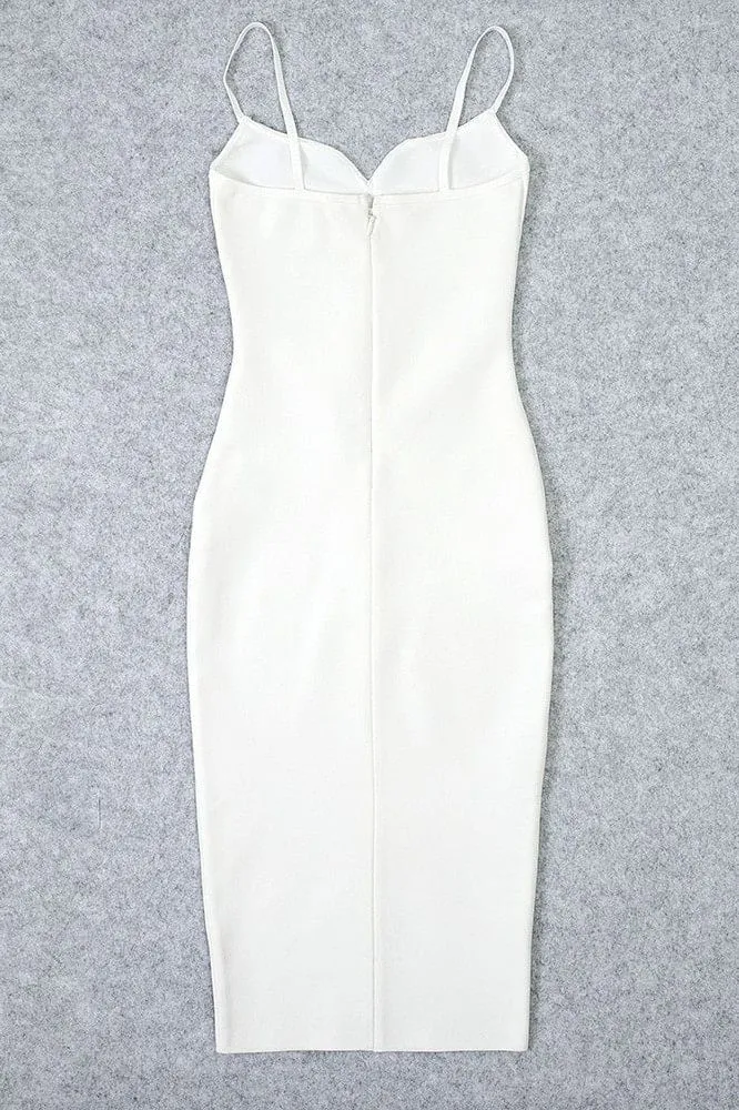 Blanche Bandage Midi Dress - Pearl White