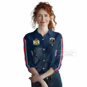 Blane Tartan Women's Casual Shirt with Family Crest and Lion Rampant Vibes Sport Style