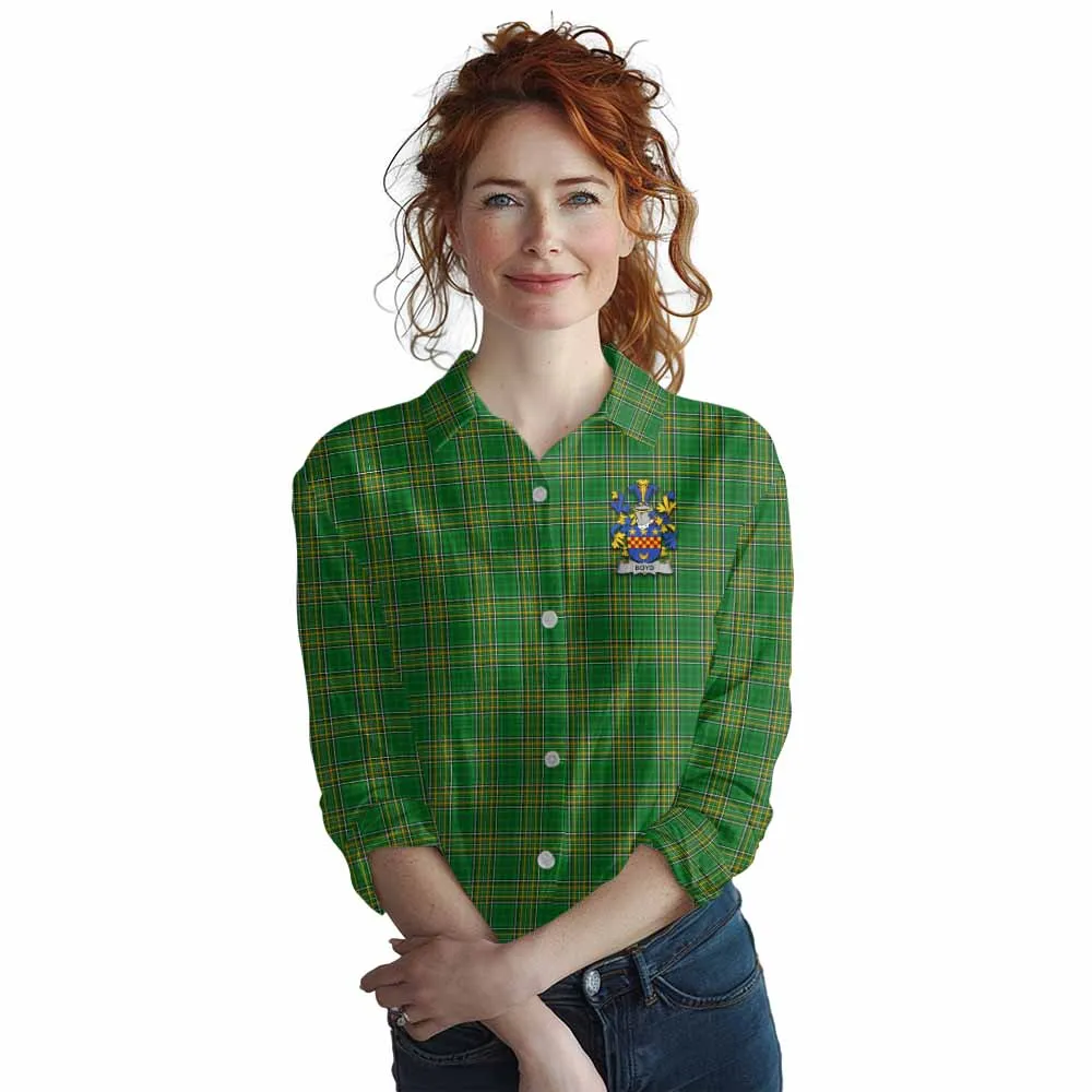 Boyd of Danson Irish Clan Tartan Women's Casual Shirt with Coat of Arms