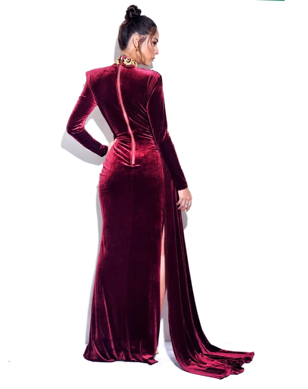 BURGUNDY VELVET GOWN