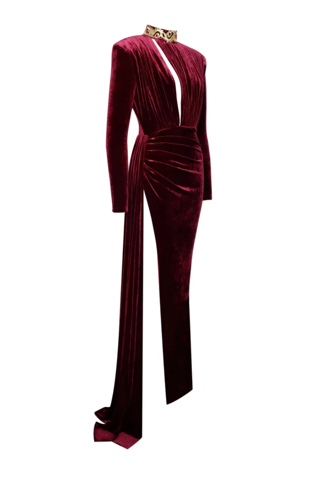 BURGUNDY VELVET GOWN