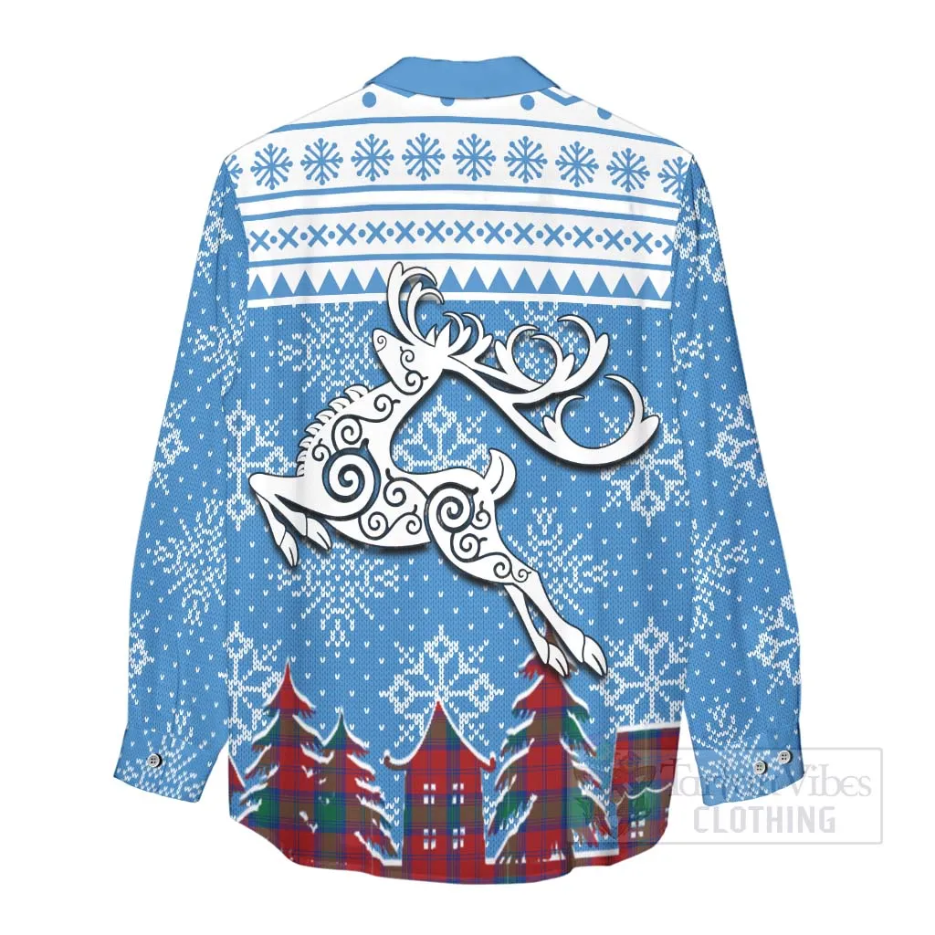 Byres (Byses) Clan Christmas Women's Casual Shirt Celtic Reindeer Style