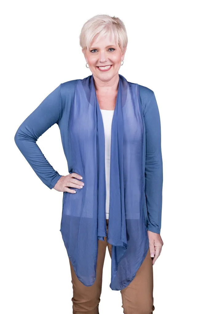 Carla Open Cardi w/Silk Trim (CLS201)