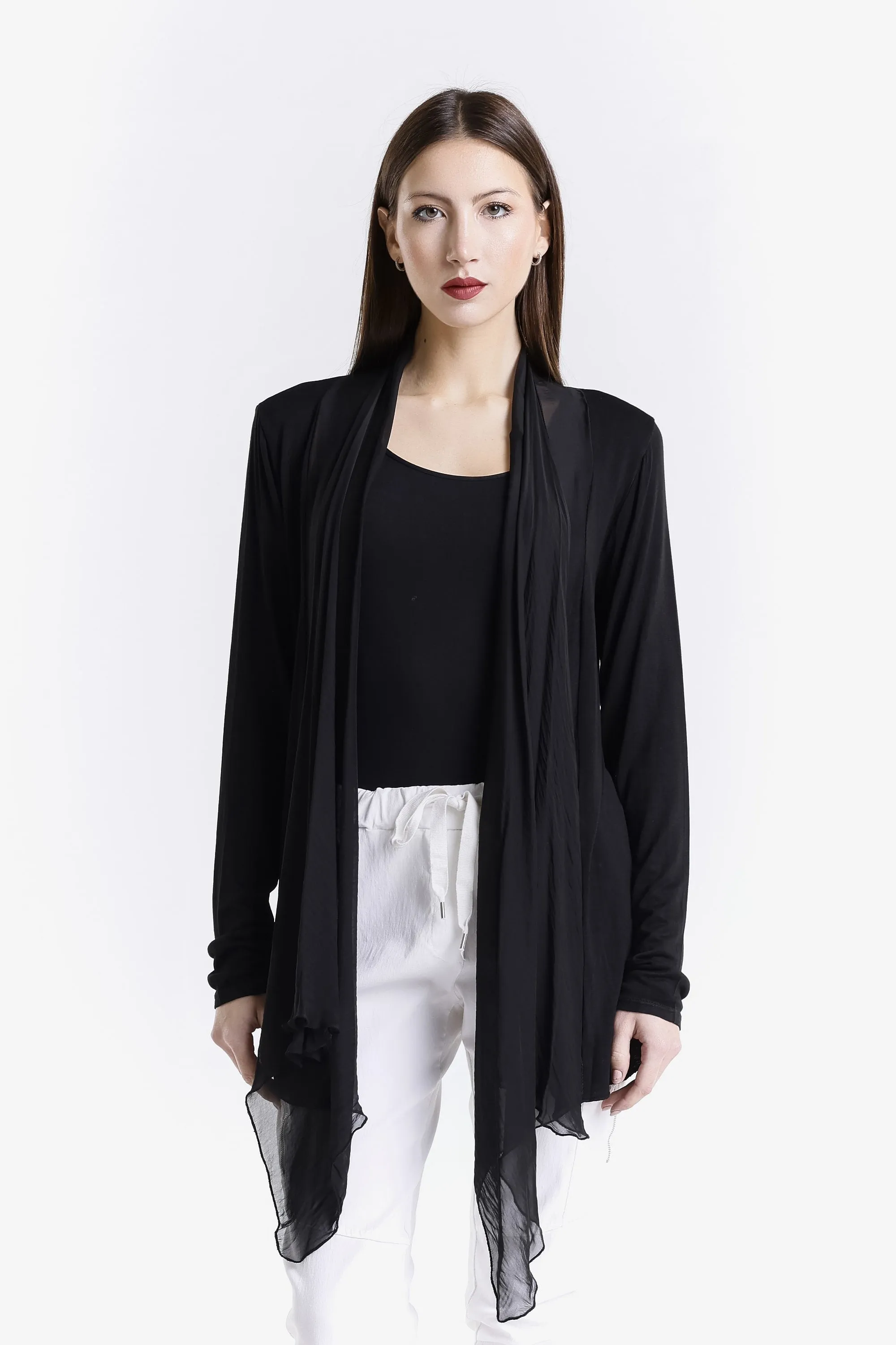 Carla Open Cardi w/Silk Trim (CLS201)