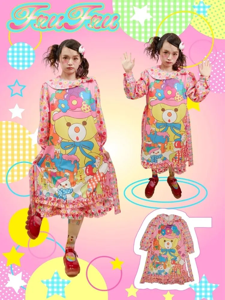 Cute Bear Printed Sweet Dresses【s0000004919】