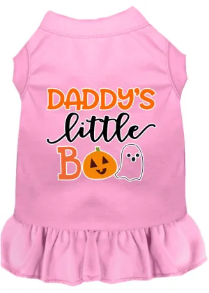 Daddy's Little Boo Screen Print Dog Dress Light Pink Xl