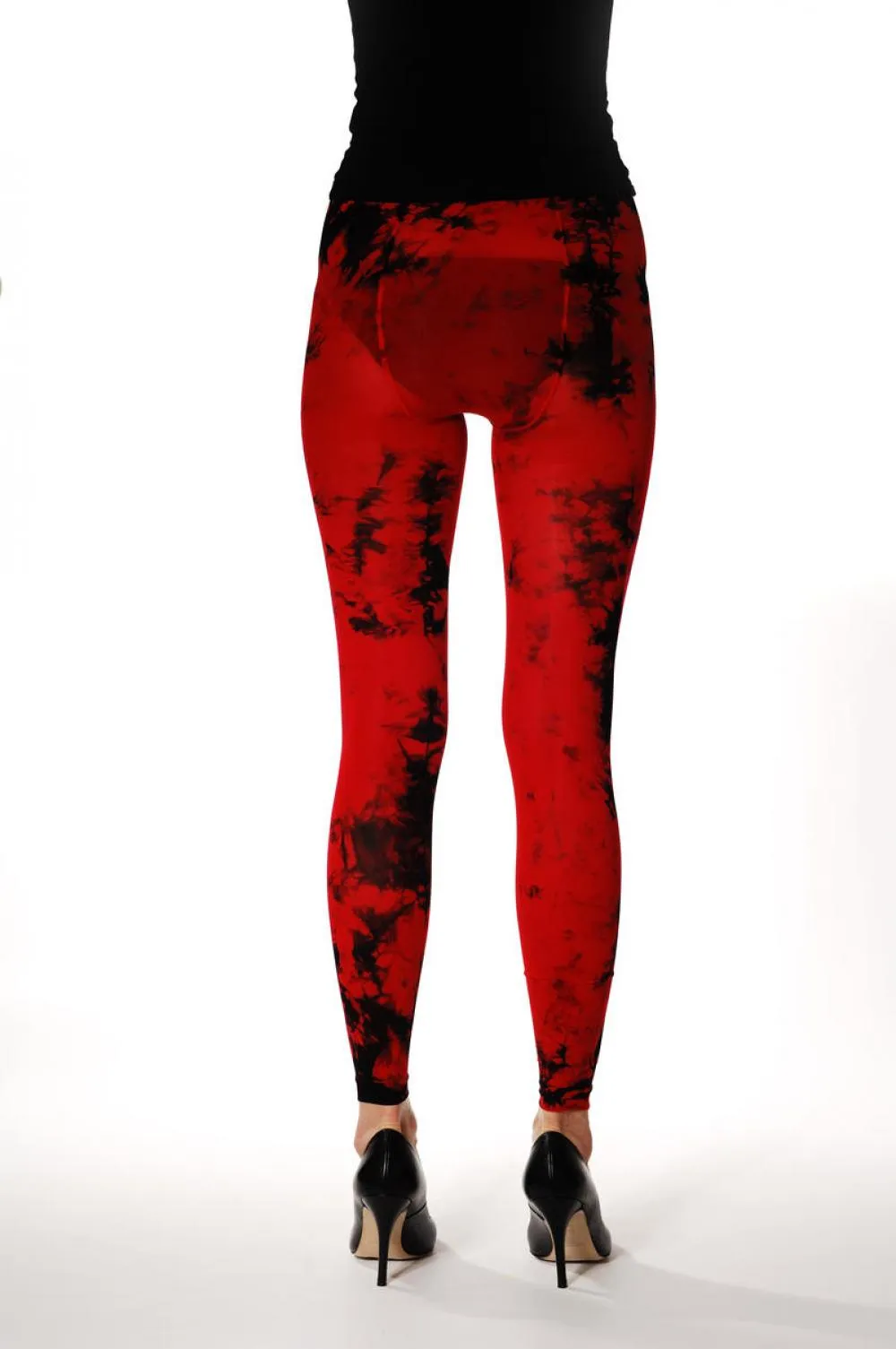 Deep Red Colour Splash (Tie Dye) Footless