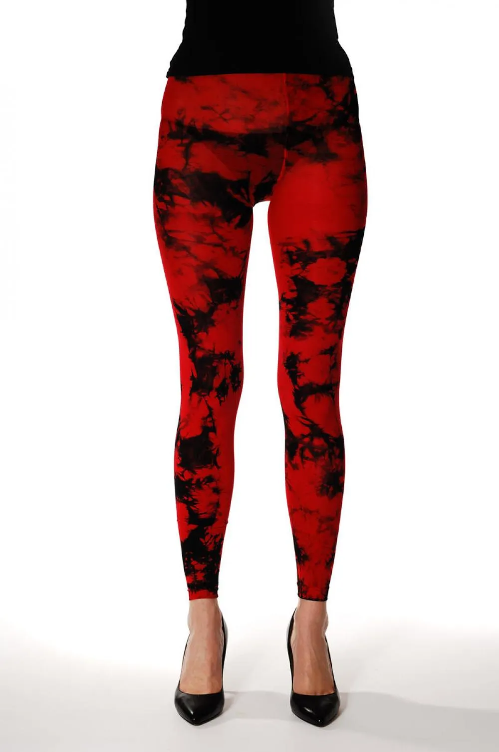 Deep Red Colour Splash (Tie Dye) Footless