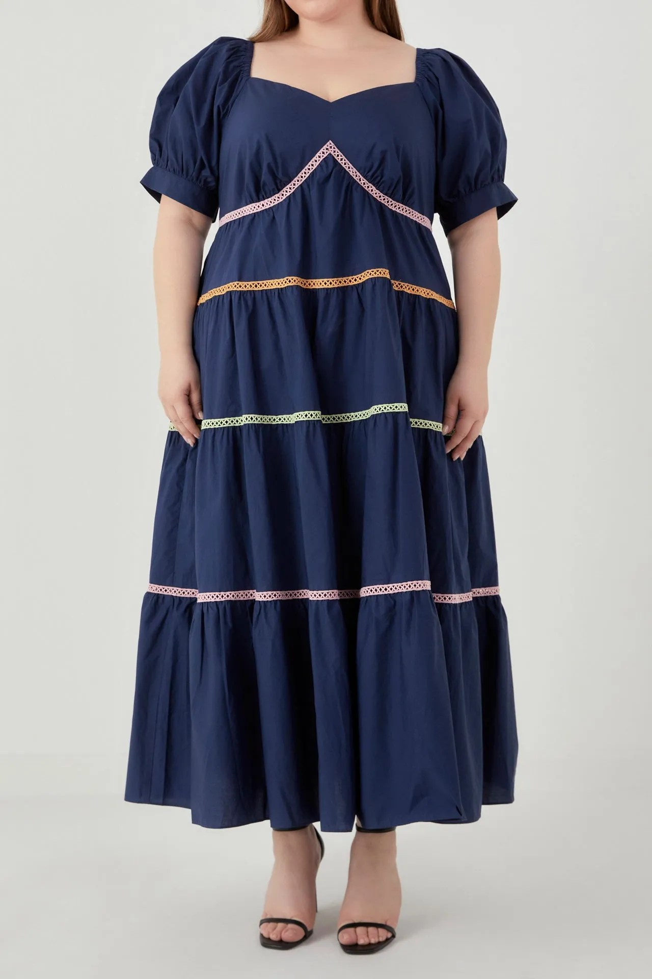 English Factory - Multi Color Trim Midi Dress