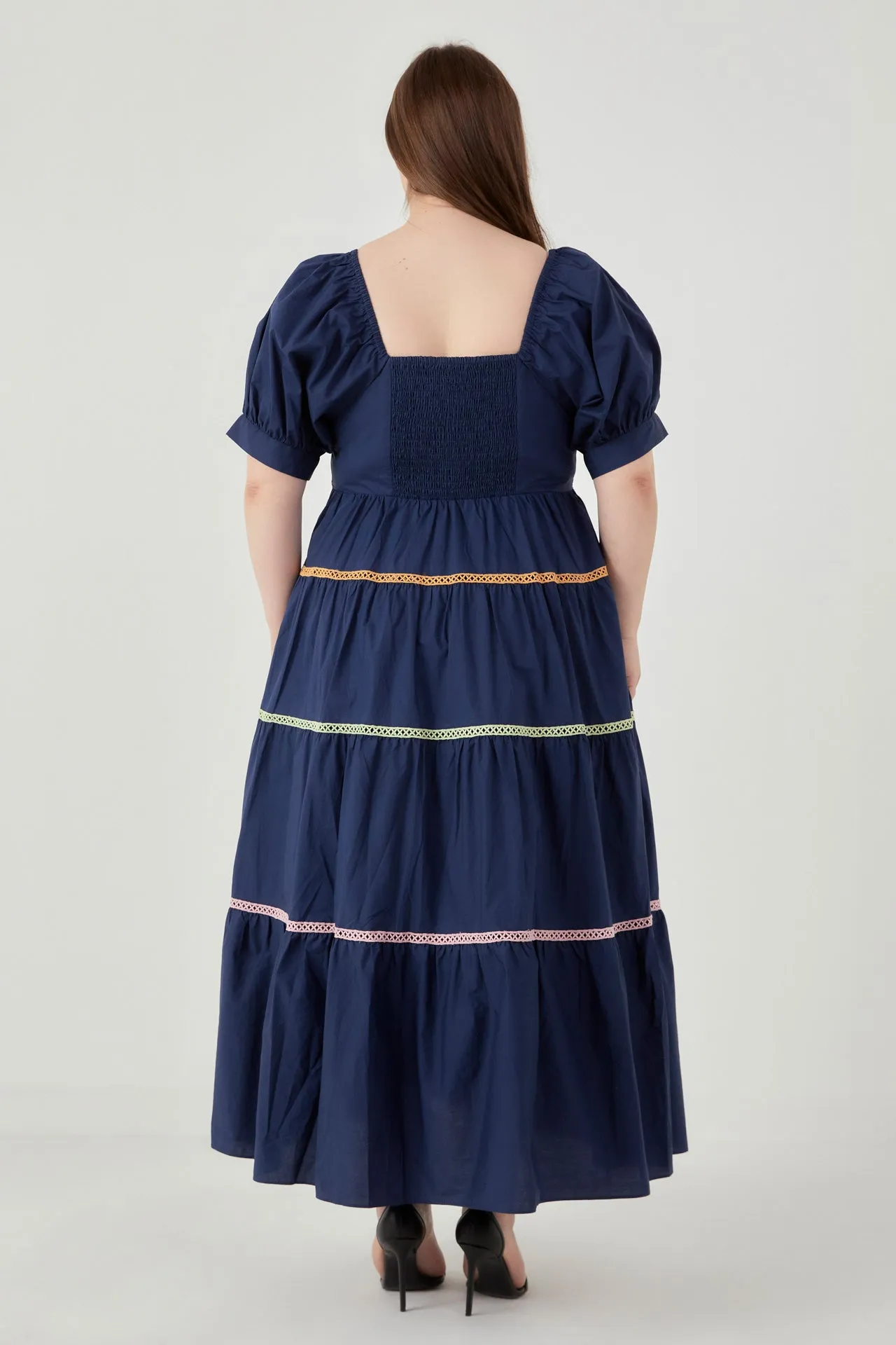 English Factory - Multi Color Trim Midi Dress