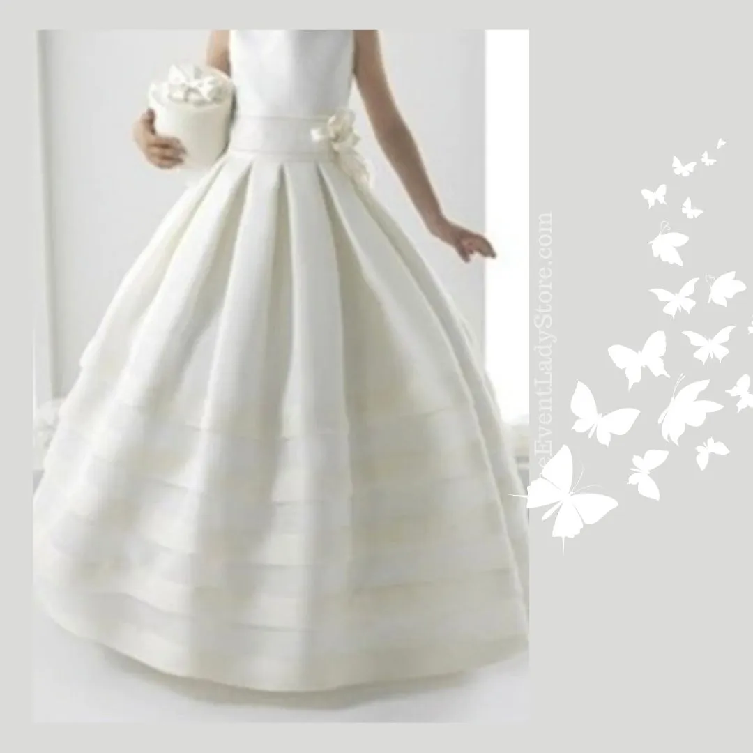 First Holy Communion White Dress or Elegant Flower Girl Dress - Mini Bride