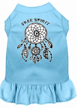 Free Spirit Screen Print Dog Dress Baby Blue Xl (16)