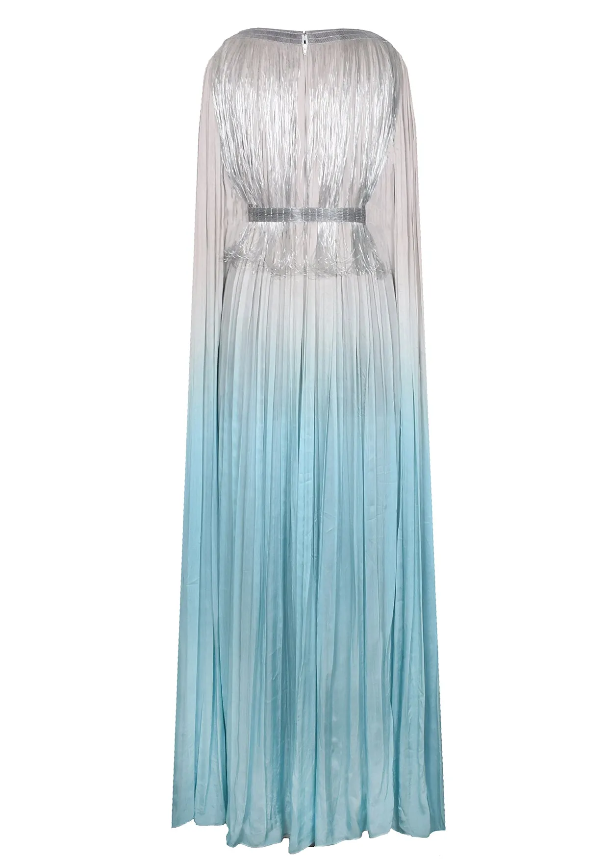 Fringed Chiffon Floor-Length Kaftan