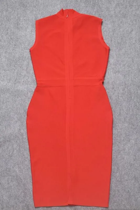 Grace Bandage Midi Dress - Lipstick Red