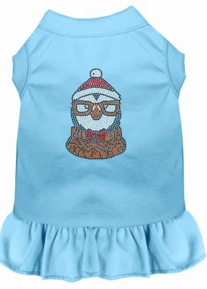 Hipster Penguin Rhinestone Dog Dress Baby Blue Xs (8)