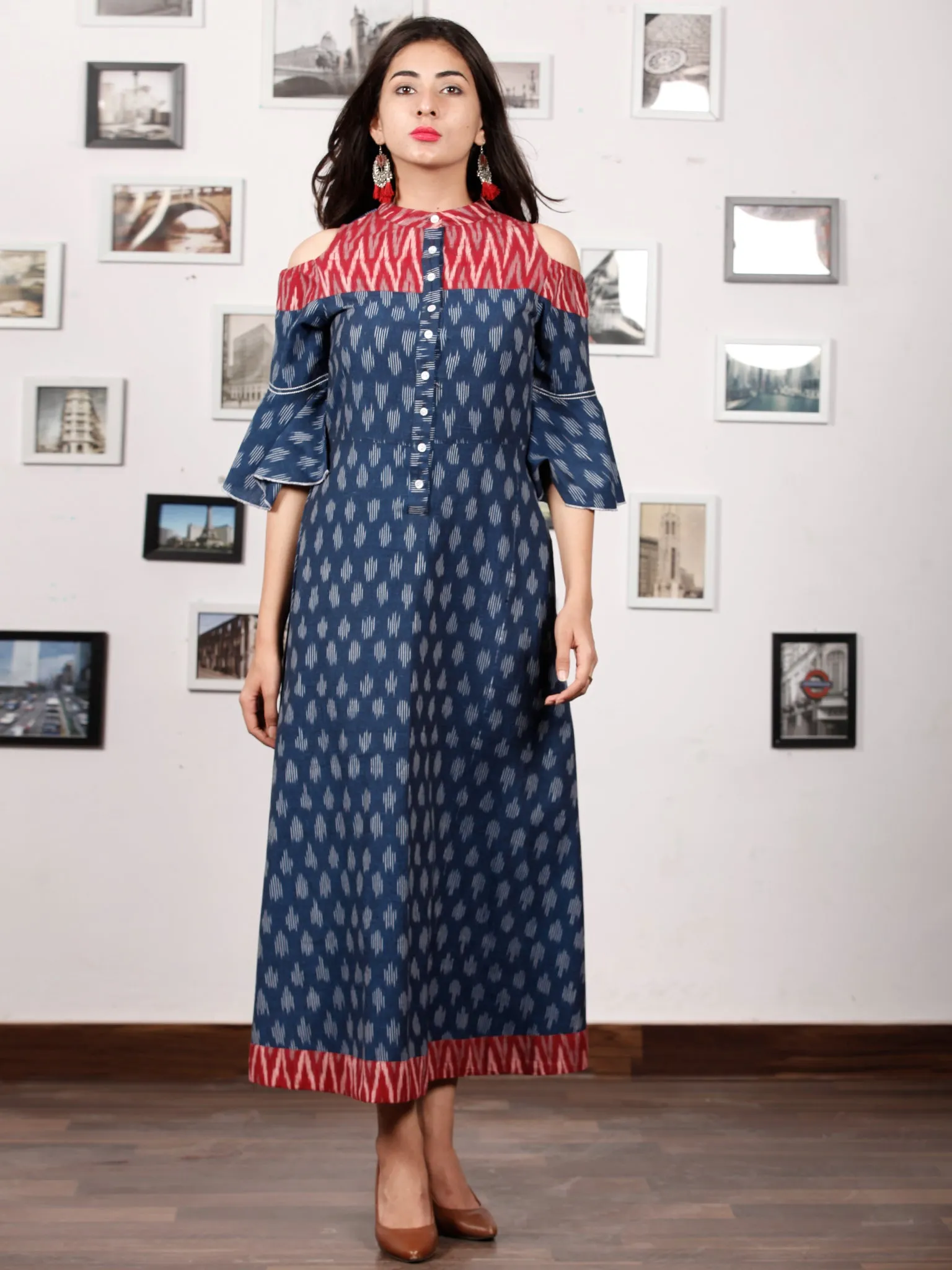 IKAT MANIA - Handwoven Ikat Midi Dress - D325F940