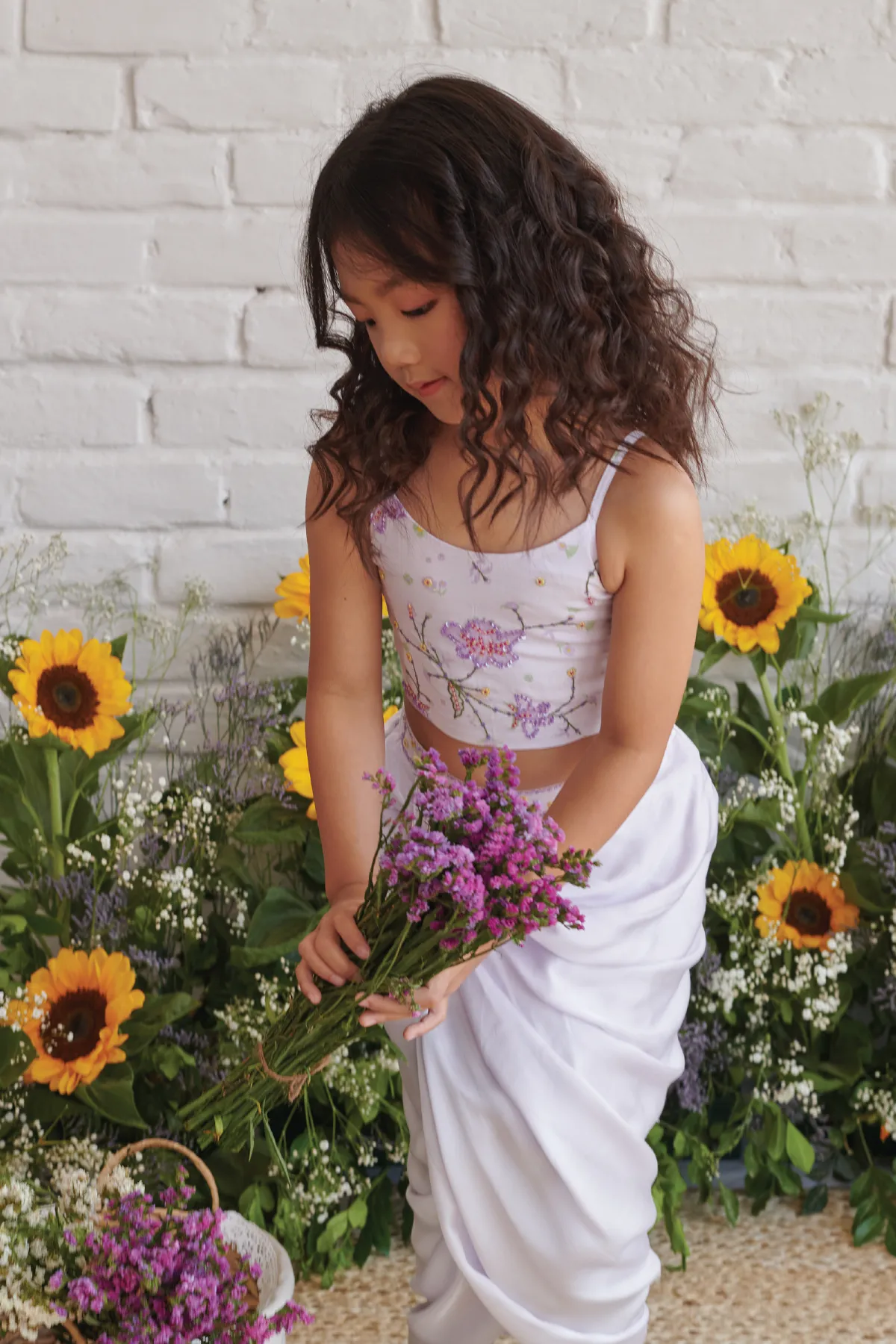 JULIET- Drape Skirt with Hand Embroidered Blouse