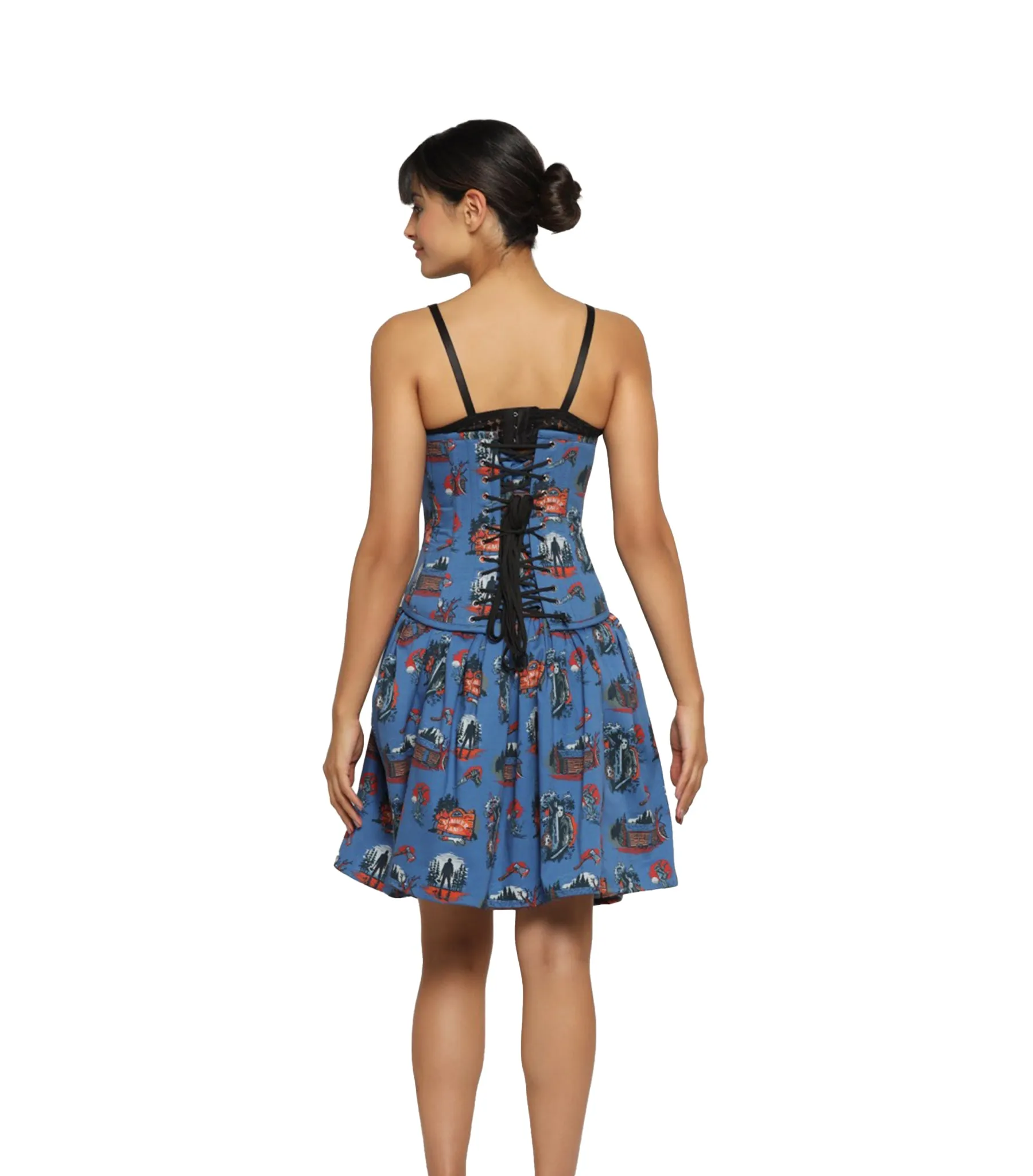 Killer printed Waist Reducing  Underbust Corset  Dress