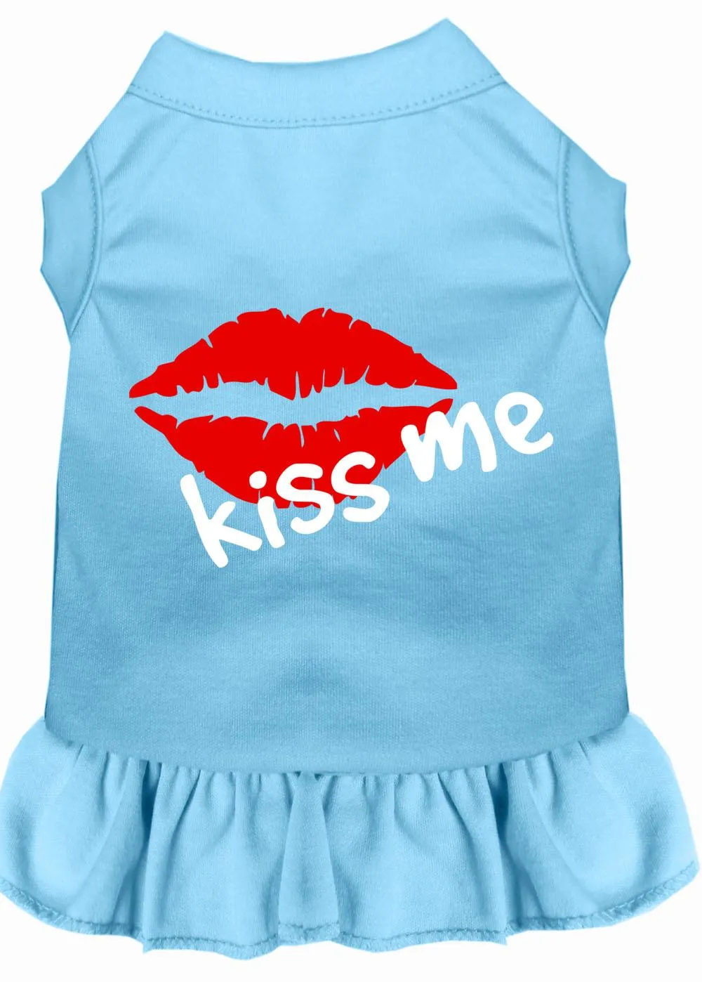 Kiss Me Screen Print Dress Baby Blue Xl (16)