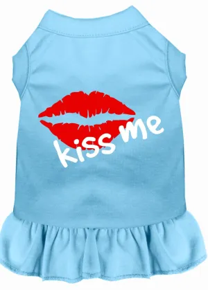 Kiss Me Screen Print Dress Baby Blue Xl (16)