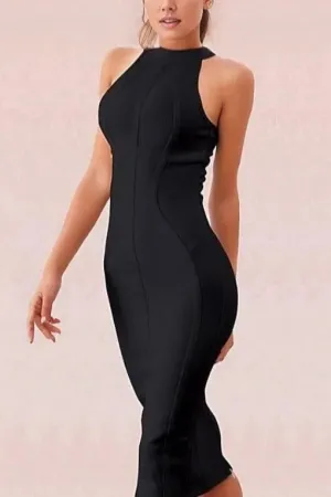 Lea Bandage Midi Dress - Classic Black