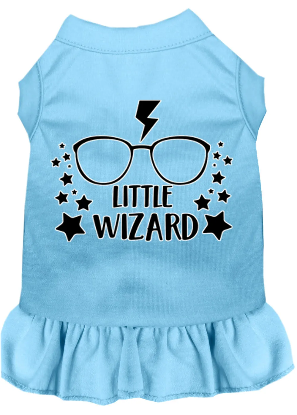 Little Wizard Screen Print Dog Dress Baby Blue Lg (14)