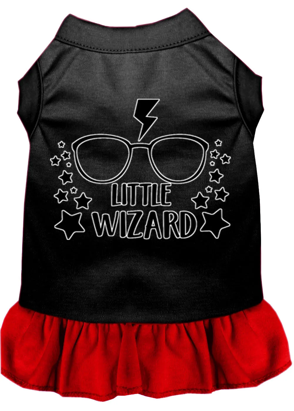 Little Wizard Screen Print Dog Dress Black With Red Xs (8)