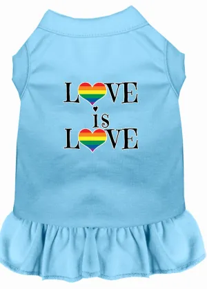 Love Is Love Screen Print Dog Dress Baby Blue Xxxl