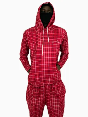 Men's Casual Pink Stripe Hoodie - Trendy Activewear, Comfortable Slim Fit