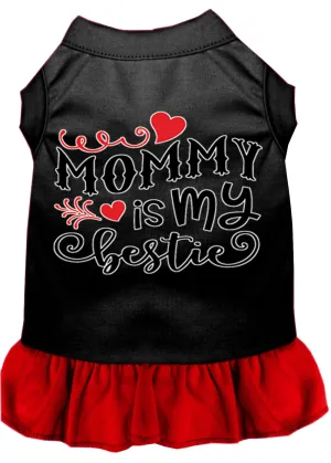 Mommy Is My Bestie Screen Print Dog Dress Black With Red Xxl (18)