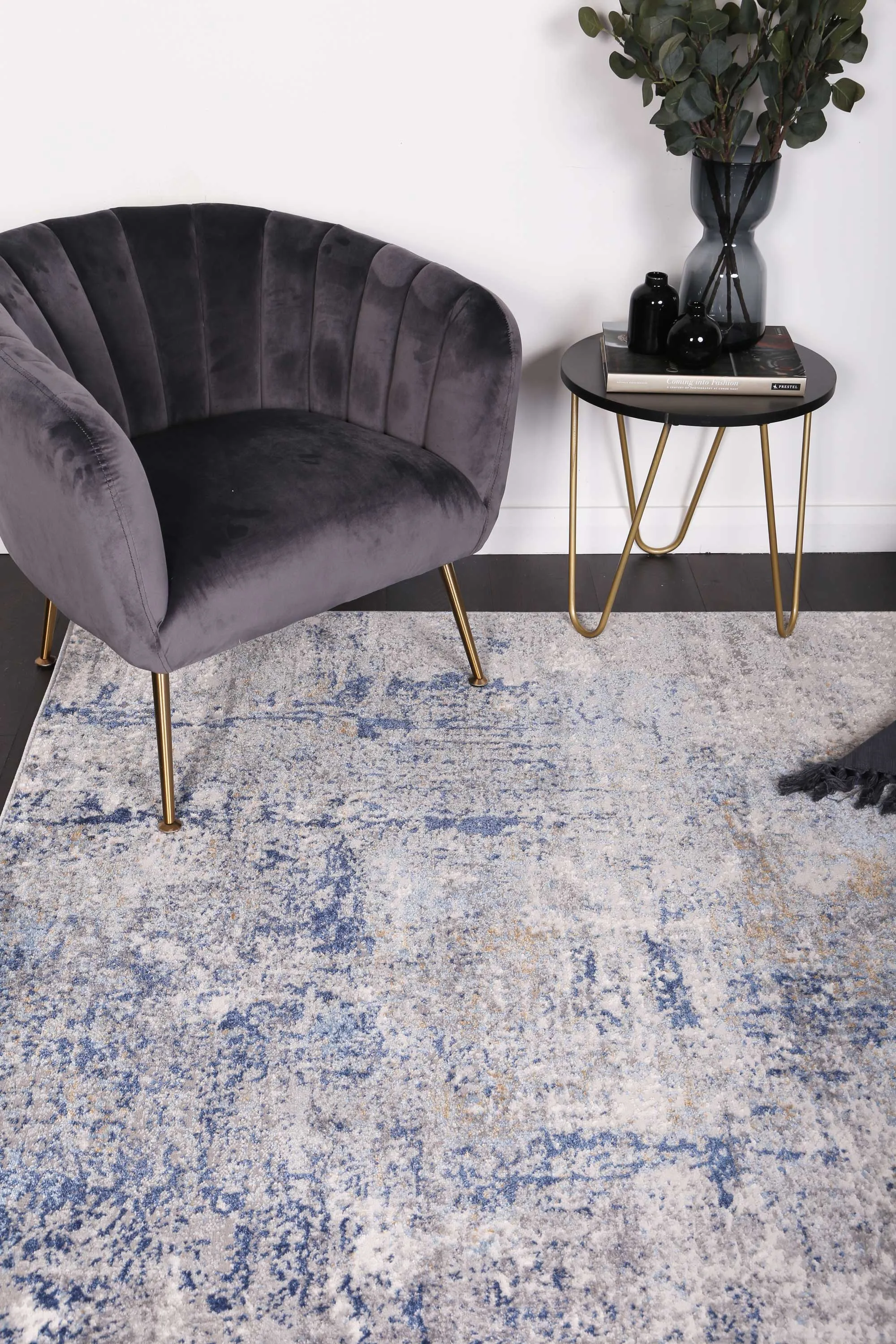 Navy Blue Modern Rug