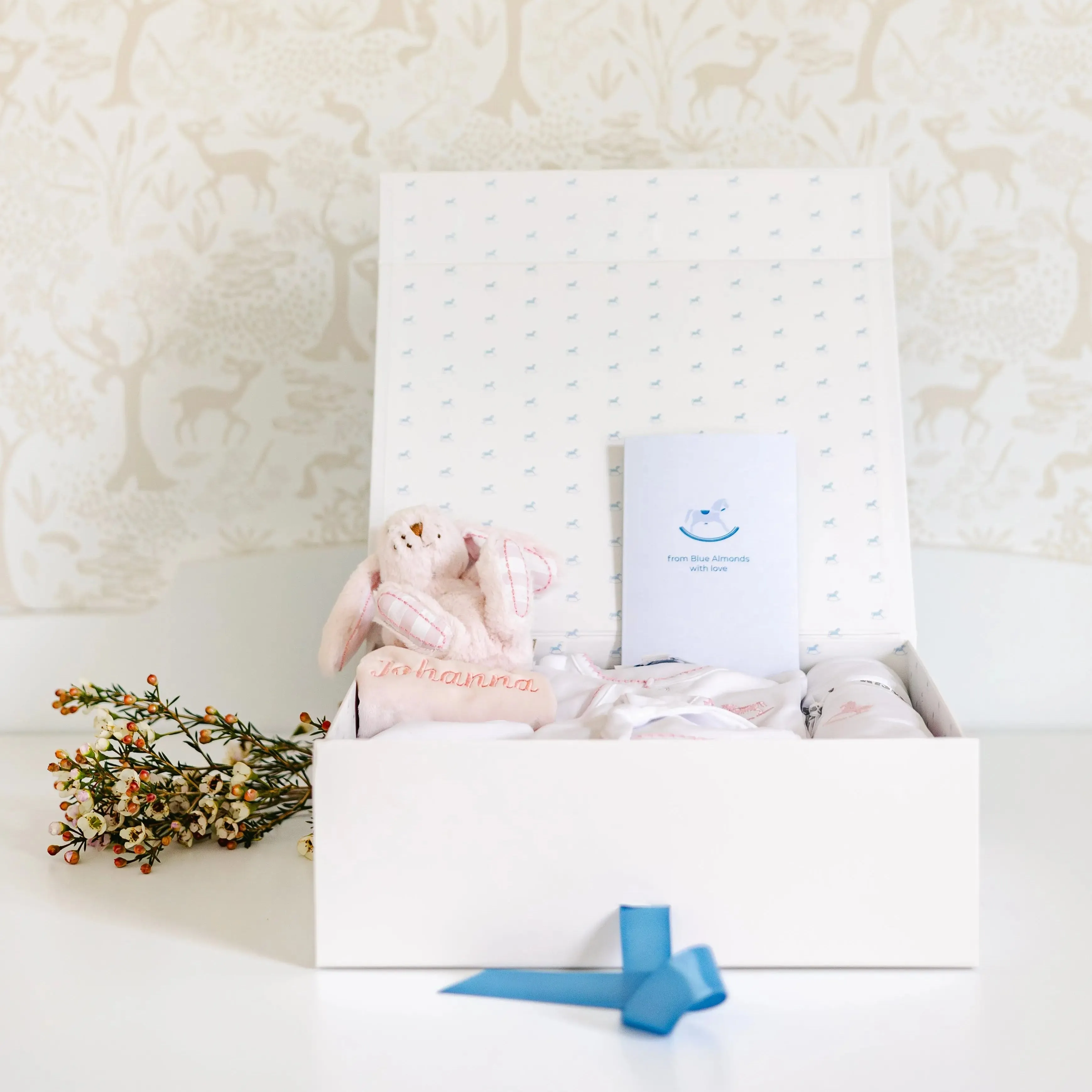 Personalised pink Signature baby gift set