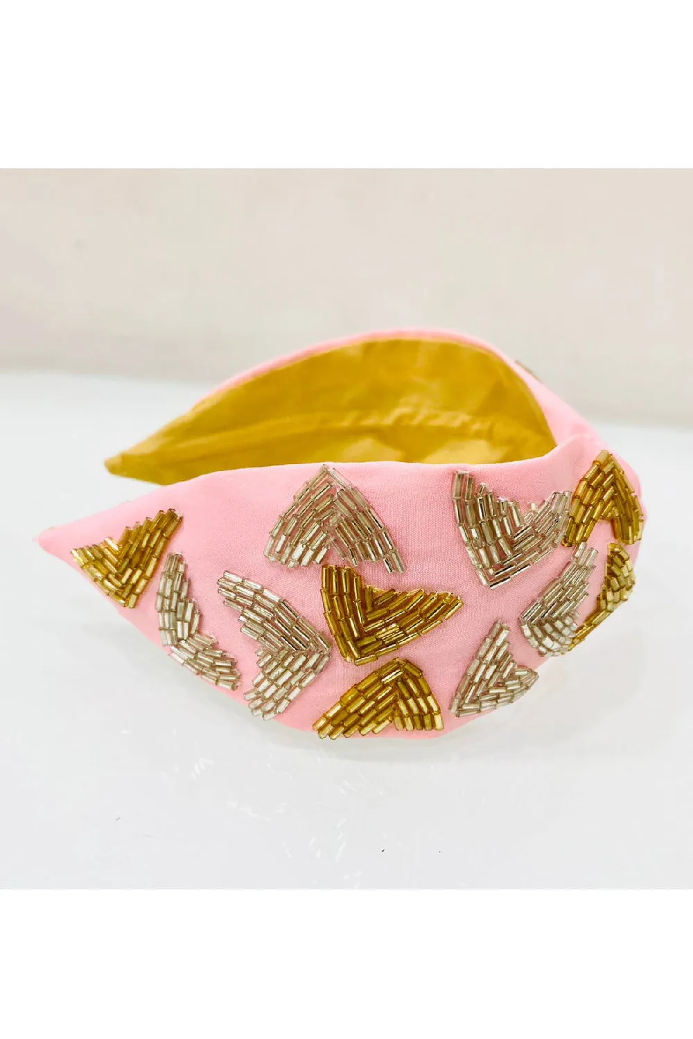 Pink Embroidery Work Hairband