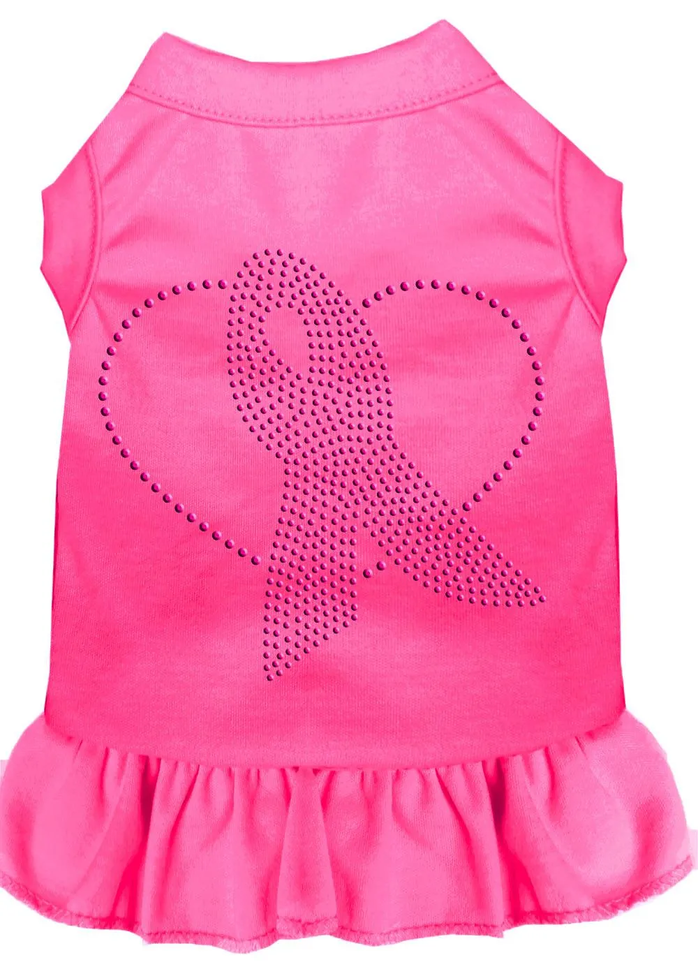 Pink Ribbon Rhinestone Dress Bright Pink Sm (10)