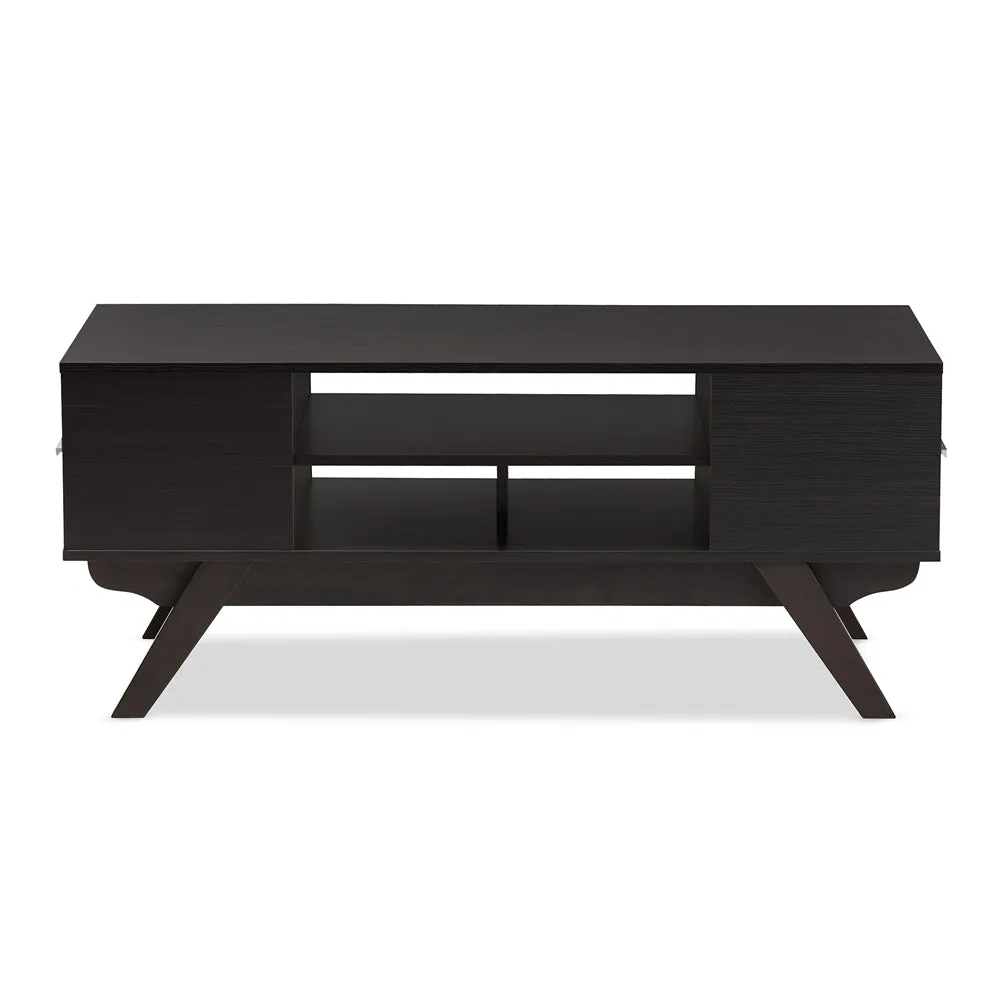 PREMIER STUDIO ASHFIELD MID-CENTURY MODERN ESPRESSO BROWN FINISHED WOOD 2-DRAWER COFFEE TABLE