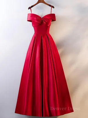 Red Tea Length Prom Dresses, Red Tea Length Formal Bridesmaid Dresses